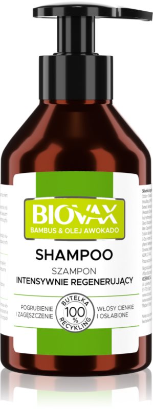 L’biotica Biovax Bamboo & Avocado Oil regenerační šampon pro slabé a poškozené vlasy