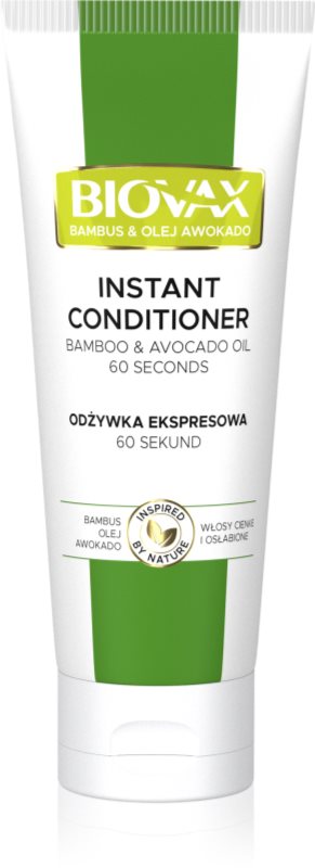 L’biotica Biovax Bamboo & Avocado Oil expresní regenerační kondicionér pro poškozené vlasy