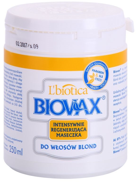 L'biotica Biovax Blond Hair megújító maszk szőke hajra