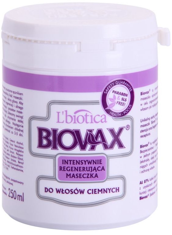 L'biotica Biovax Dark Hair intenzivní vlasová maska pro hydrataci a lesk