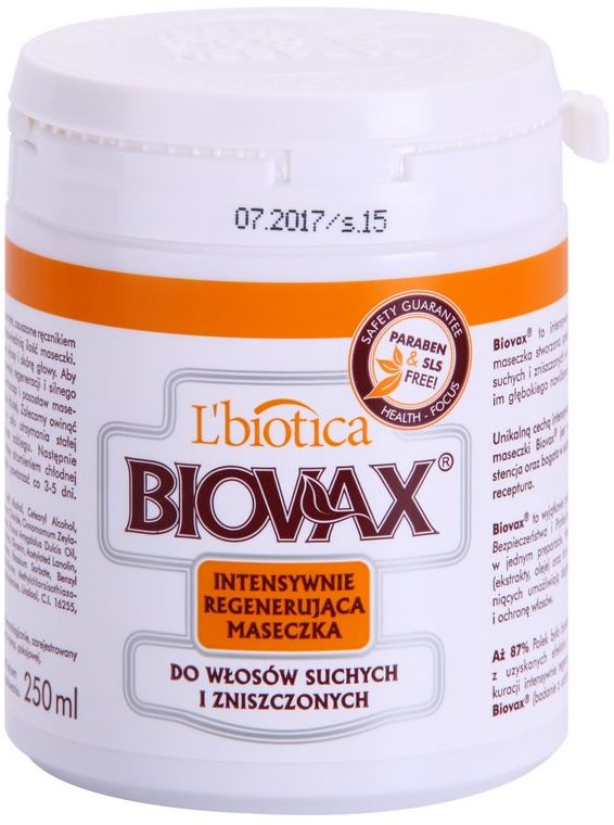 L’biotica Biovax Dry Hair maseczka regenerująca i nawilżająca do włosów suchych i zniszczonych