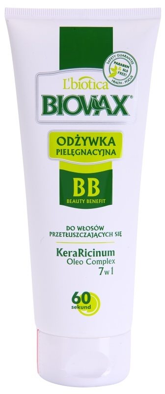 L'biotica Biovax Dull Hair feuchtigkeitsspendender Conditioner für fettiges Haar und Kopfhaut