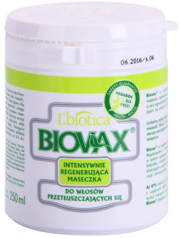 L'biotica Biovax Dull Hair maseczka regenerująca do przetłuszczających się włosów i skóry głowy
