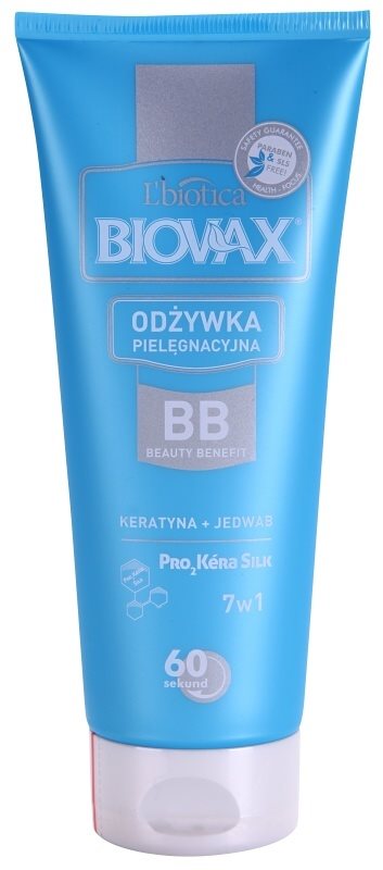 L’biotica Biovax Keratin & Silk condicionador com queratina para fácil penteado de cabelo