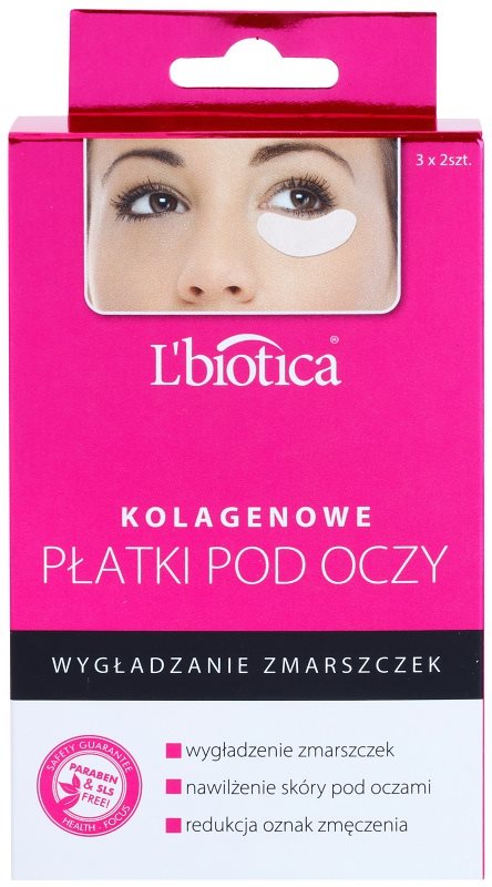 L'biotica Masks kolagenová maska na oční okolí s protivráskovým účinkem