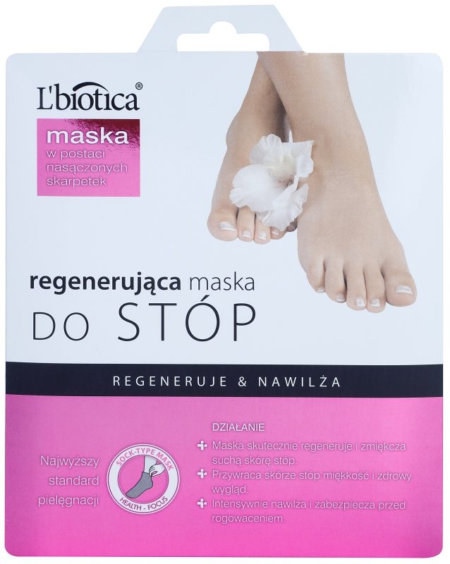 L'biotica Masks regeneracijska maska za stopala v obliki nogavic
