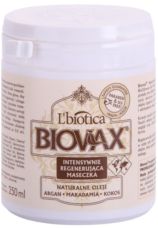 L’biotica Biovax Natural Oil revitalizační maska pro dokonalý vzhled vlasů