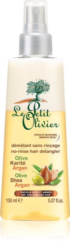 Le Petit Olivier Olive, Shea & Argan après-shampoing sans rinçage en spray pour cheveux secs et abîmés