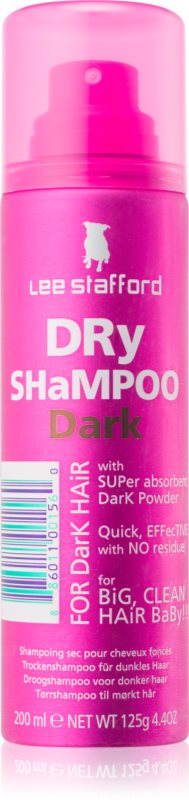 Lee Stafford Styling suchý šampon pro absorpci přebytečného mazu a pro osvěžení vlasů pro tmavé vlasy
