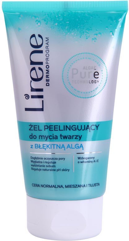 Lirene Algae Pure gel esfoliante de limpeza com efeito alisador