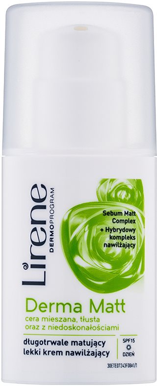 Lirene Derma Matt matirajoča vlažilna krema SPF 15