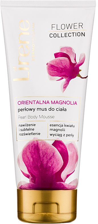 Lirene Flower Collection Oriental Magnolia espuma para cuerpo con nácar