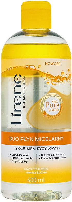 Lirene Micel Pure Nutri dvofazna micelarna voda z ricinusovim oljem