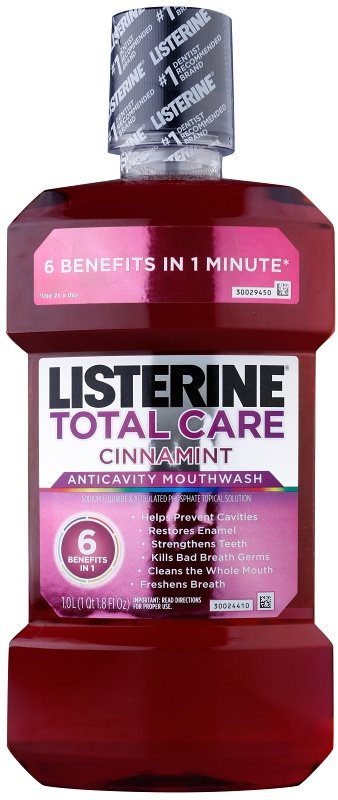Listerine Total Care Cinnamint вода за уста за цялостна защита на зъбите 6 в 1