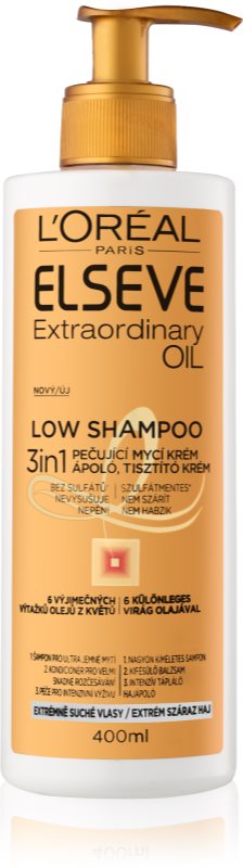 L’Oréal Paris Elseve Extraordinary Oil Low Shampoo pečující mycí krém pro velmi suché vlasy