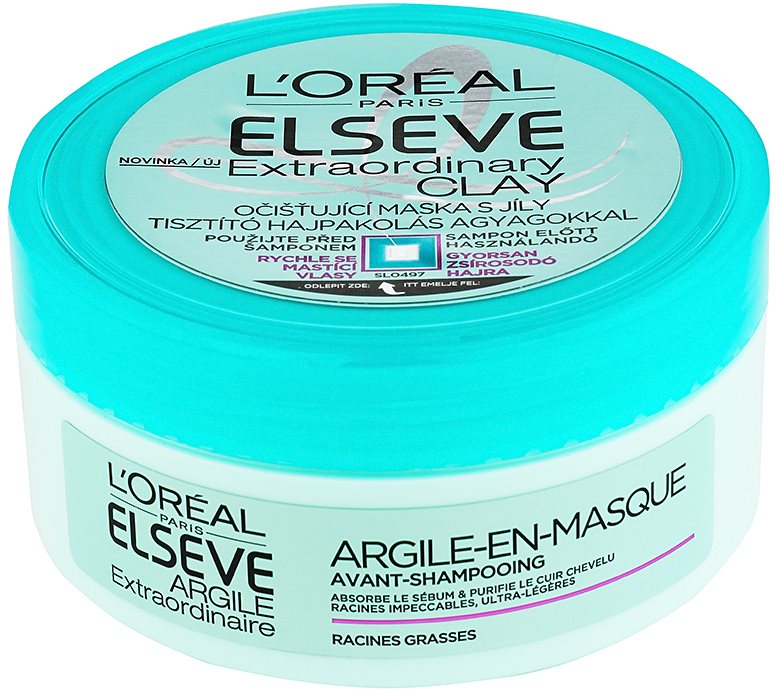 L’Oréal Paris Elseve Extraordinary Clay masque purifiant pour cheveux qui deviennent gras très vite