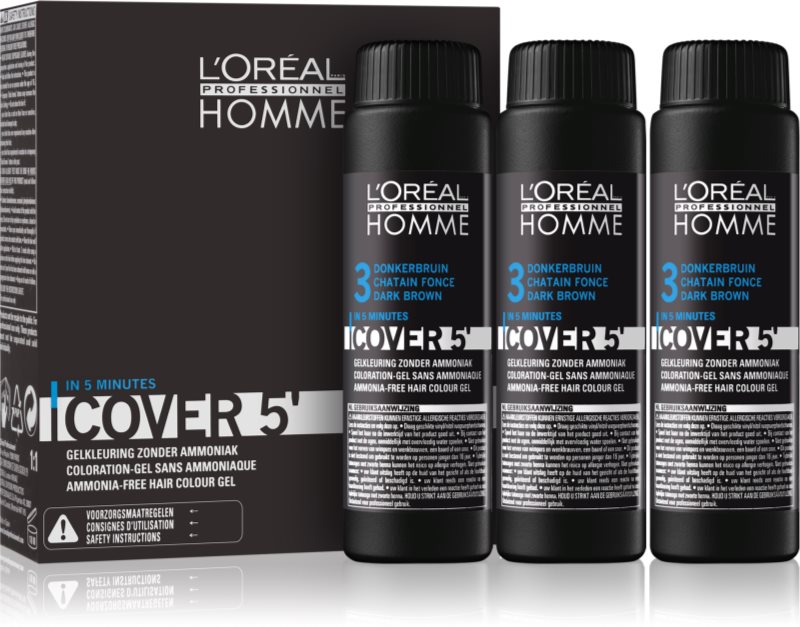 L’Oréal Professionnel Homme Cover 5' préparation colorante cheveux 3 pcs