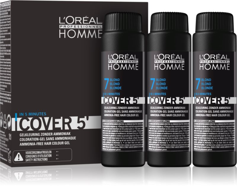 L’Oréal Professionnel Homme Cover 5' préparation colorante cheveux 3 pcs