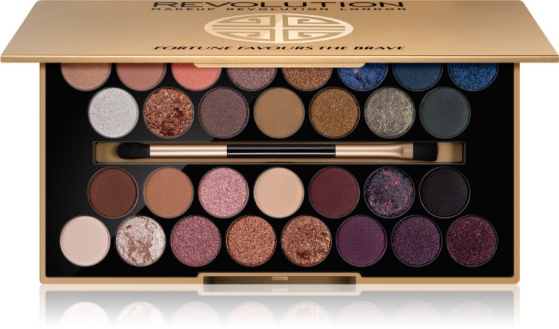 Makeup Revolution Fortune Favours the Brave palette de fards à paupières avec miroir et applicateur