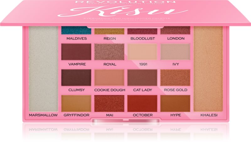 Makeup Revolution X Kisu paleta osvetljevalcev in senčil za oči