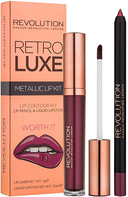 Makeup Revolution Retro Luxe metalični set za ustnice