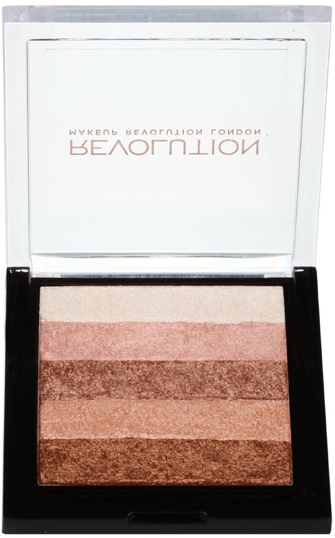 Makeup Revolution Shimmer Brick autobronzant și iluminator 2 in 1