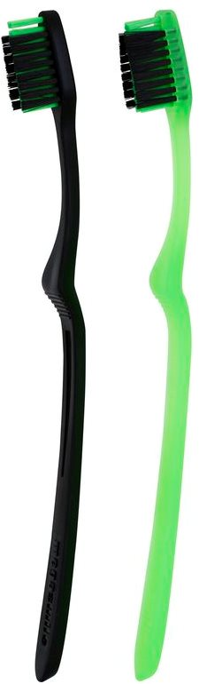 Megasmile Black Whitening Ortho cepillo de dientes con carbón activado para usuarios de ortodoncia fija y puentes