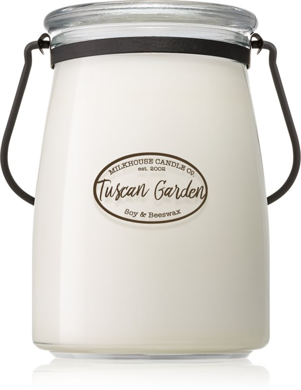 Milkhouse Candle Co. Creamery Tuscan Garden mirisna svijeća 624 g Butter Jar