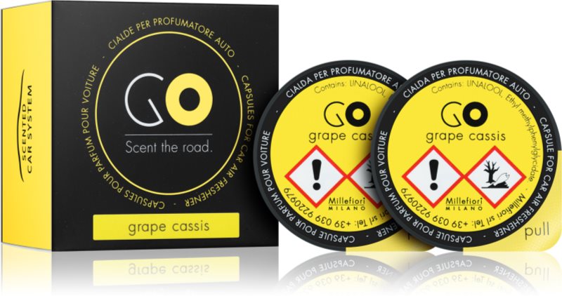 Millefiori GO Grape Cassis Auto luchtverfrisser 2 st Vervangende Vulling