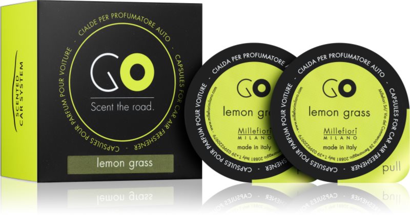 Millefiori GO Lemon Grass ambientador auto 2 un. recarga de substituição
