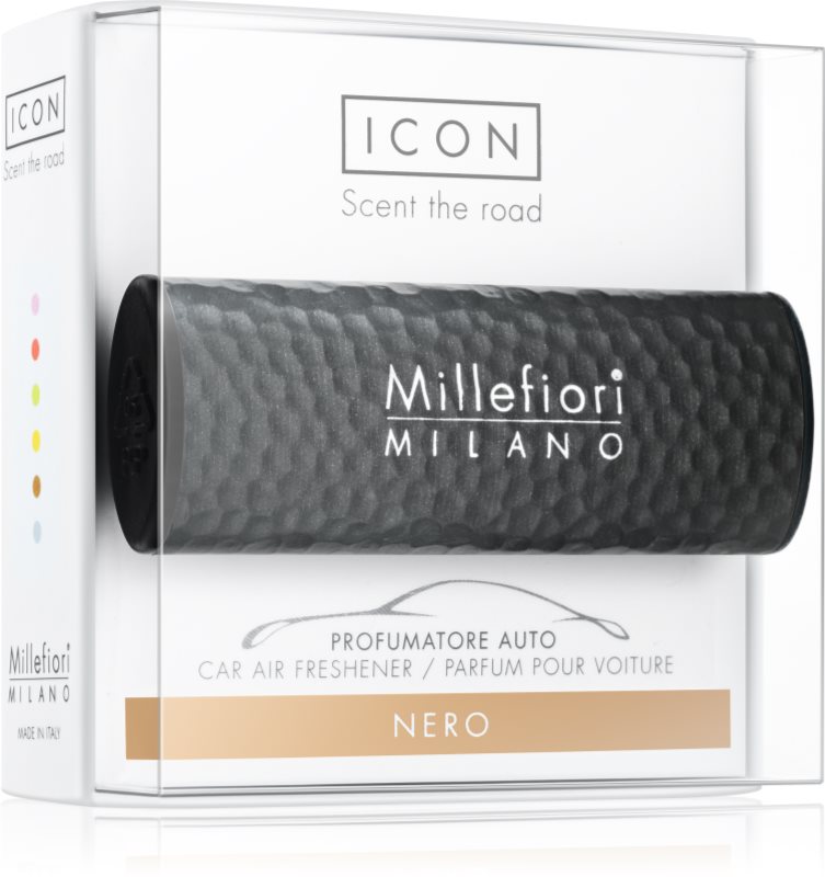 Millefiori Icon Nero désodorisant voiture Hammered Metal