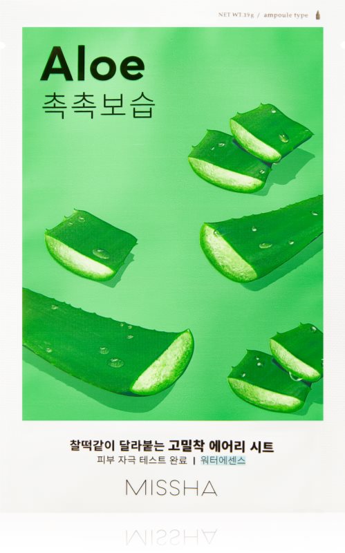 Missha Airy Fit Aloe maska iz platna z vlažilnim in pomirjajočim učinkom