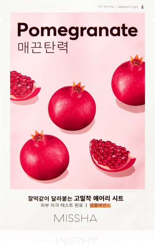 Missha Airy Fit Pomegranate maska iz platna z mehčalnim in osvežilnim učinkom