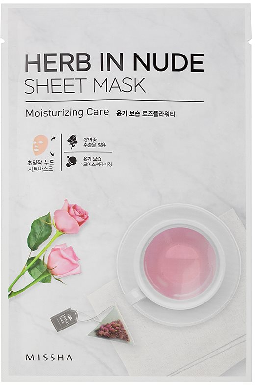 Missha Herb in Nude plátýnková maska s rozjasňujícím a hydratačním účinkem