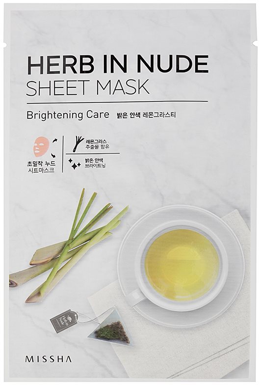 Missha Herb in Nude máscara em folha com efeito iluminador