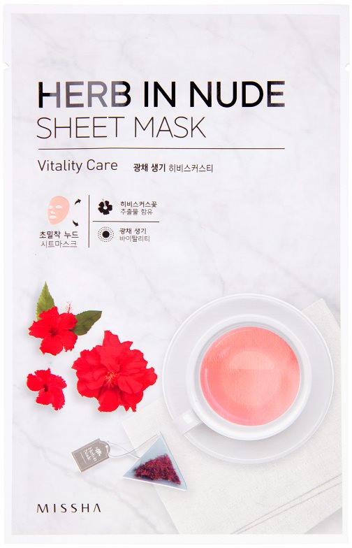 Missha Herb in Nude Máscara de tejido para iluminar y dar vitalidad a la piel