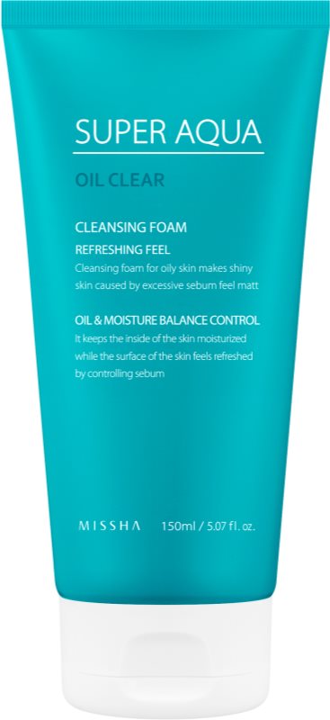 Missha Super Aqua Oil Clear osvěžující čisticí pleťová pěna