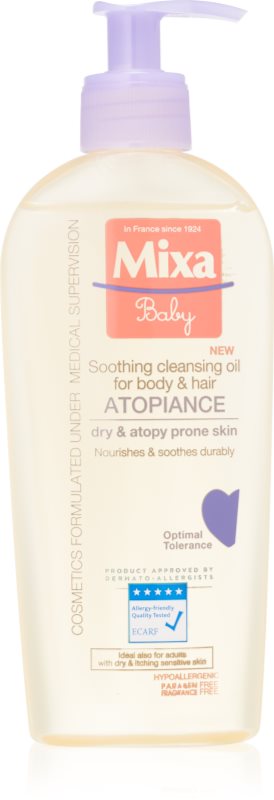 MIXA Atopiance óleo de limpeza suave para cabelo e peles atópicas