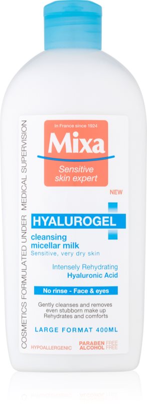 MIXA Hyalurogel čisticí pleťové mléko pro suchou až velmi suchou pleť