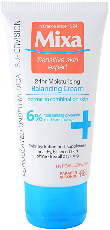 MIXA 24 HR Moisturising eine leichte ausgewogene und hydratisierende Creme für normale Haut und Mischhaut