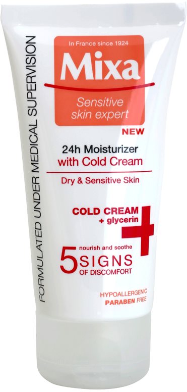 MIXA 24 HR Moisturising crema hidratante y nutritiva para calmar y fortalecer pieles sensibles