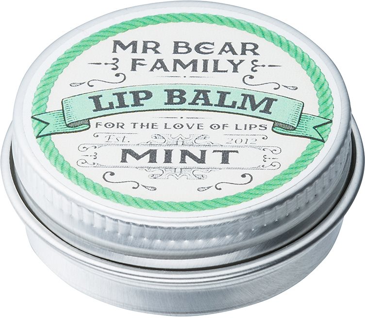 Mr Bear Family Mint bálsamo de lábios para homens