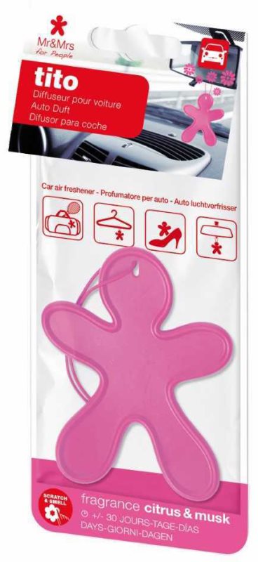 Mr & Mrs Fragrance Tito Pink Citrus Musk Mirisi za auto (Citrus & Musk)