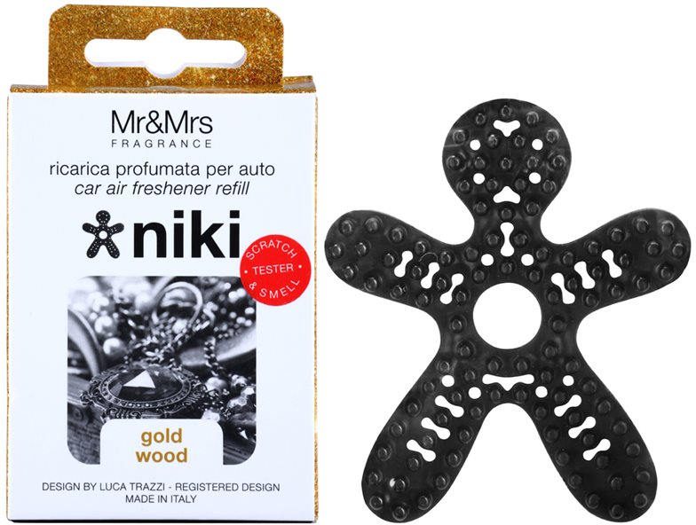 Mr & Mrs Fragrance Niki Gold Wood Car Air Freshener Refill