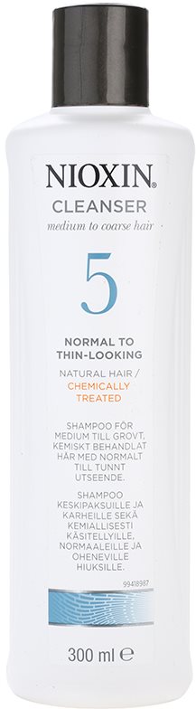 Nioxin System 5 das Reinigungsshampoo für leichtes ausdünnen von normalem bis kräftigen natürlichen und chemisch behandelten Haaren