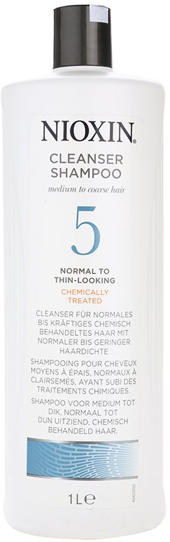 Nioxin System 5 champô de limpeza para rarefação suave de cabelo normal a forte, natural e quimicamente tratado