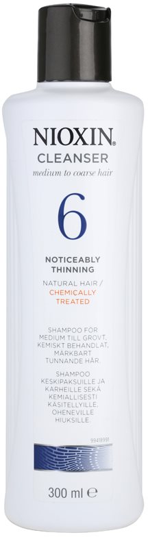 Nioxin System 6 champô de limpeza para rarefação marcante de cabelo normal a forte, natural e quimicamente tratado