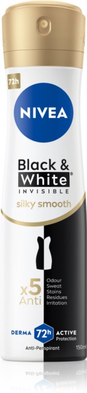 Nivea Invisible Black & White Silky Smooth spray anti-perspirant fara alcool
