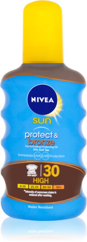 Nivea Sun Protect & Bronze ulei de bronzat pentru piele uscata SPF 30