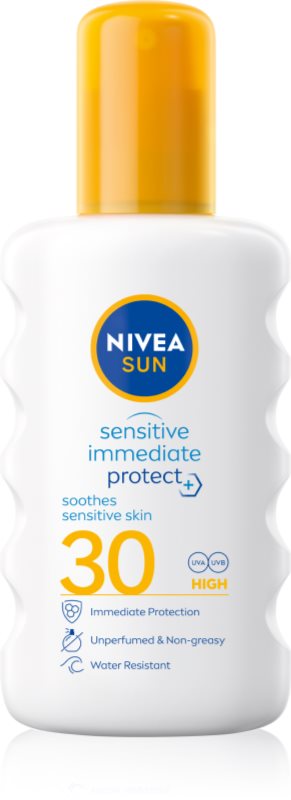 Nivea Sun Protect & Sensitive ochranný sprej na opaľovanie SPF 30